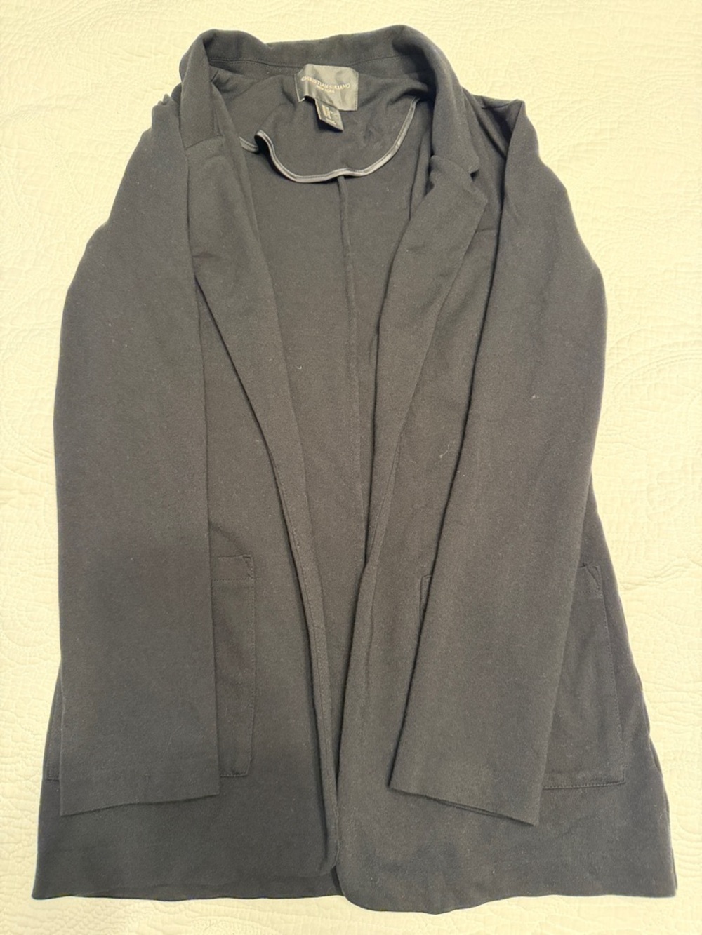 Christian Siriano Black Open-Front Blazer